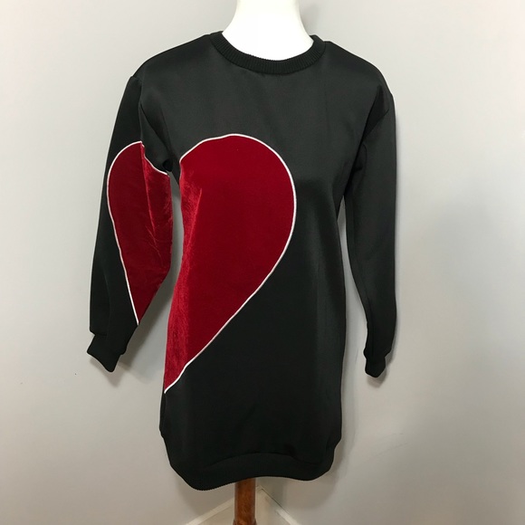 Vkozen scuba sweater dress with velvet heart - Picture 1 of 7
